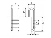 Zwembadladder  brede boog  3 tr.